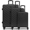 REDOLZ Essentials 07 Set di 3 valigie a guscio duro | Trolley da viaggio leggeri - materiale ABS di alta qualità | Donna/Uomo 4 ruote doppie e chiusura TSA