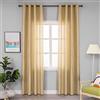 GIRASOLE HOME Coppia Tende Filtranti in Tessuto Simil Seta Tinta Unita Tenda Faux Silk per Soggiorno Camera e Interni 2 Pannelli con Occhielli (140x285cm, Oro)