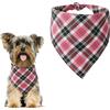 Aomig Bandana Cane, Accessori Cane Bavaglino per Cani, Bandana Classica Plaid, Fazzoletto da Collo Domestici Sciarpe Bavaglino Triangolo, Fazzoletti per Cani Piccoli, Medi e Grandi-Rosso Intenso
