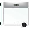 Salter 9206 SVWH3R - Bilancia elettronica in vetro, capacità massima 180 kg, piattaforma in vetro temprato, display LCD di facile lettura, attivazione step-on, batterie incluse, argento/bianco