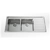 Alpes LFRS 5117/2V1S oppure LFRS 5117/1S2V Lavello da incasso 51x117 cm con due vasche uguali raggio 12 posizionate a sinistra o destra e uno scivolo. Predisposto con foro per la rubinetteria