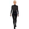 Ciao-Eva Kant tuta costume donna originale Diabolik (Taglia unica adulto 40-42) con parrucca, Colore Nero, 11722
