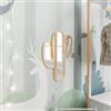 DEGHI Specchio 44x33 cm con cornice in rattan forma cactus - Glowing