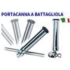 Caravan Sport PORTACANNA A BATTAGLIOLA IN OTTONE CROMATO CON MORSETTO REGISTRABILE BARCA