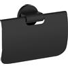Lineabeta Portarotolo con coperchio Baketo in ottone nero