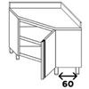 Tavolo Armadiato Acciaio Inox Professionale Ad Angolo Con Alzatina L 100 x 60 cm