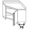 Tavolo Armadiato Acciaio Inox Professionale Linea EKO Ad Angolo Con Alzatina L 100 x P 70 cm