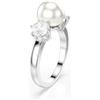 Swarovski Anello cocktail Matrix, Crystal Pearl, Taglio Round, Bianco, Placcato rodio