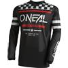 O'NEAL | Maglia Motocross Manica Lunga | MX Enduro | Protezione Gomito Imbottita, Collo a V, Traspirante | Element Jersey Squadron V.22 | Adulto | Nero Grigio | Taglia M