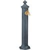 Relaxdays Fontana da Giardino in Stile Antico, Fontanella a Colonna con Rubinetto Acqua, HLP: 84x21,5x25 cm, Grigio