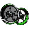 AnoleStix Adesivi riflettenti in vinile per bordo di cerchi da moto, adesivi kit per Kawa&saki Ninja ZX-6R, strisce per cerchioni moto complete per 2 ruote cerchi da 17 (verde+bianco)
