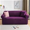 PETCUTE Copripoltrona Elastico copridivano Spessi Fodera Poltrona in Velluto Copri Poltrona Singola Elasticizzati Viola