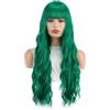 Augesak Lungo Capelli Riccio Ondulato Parrucche, Parrucca Verde Riccia, Parrucca Donna, Parrucca Cosplay, Parrucca Halloween Donna, per Festa in Costume o per Carnevale