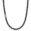 GAVU Collana Onice Nero da Uomo, Collana di Perline di Pietre Naturali da Uomo con Charm Teschio 50cm