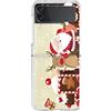 Yoedge Natalizia Cover per Samsung Galaxy Z Flip4 5G 6,7, Trasparente Rigida Custodie per Cellulari Pieghevole con con Babbo Natale Disegni Modello, Antiurto Originale Cover per Samsung Z Flip4 5G, 4