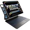 HOU Magic Keyboard per iPad Pro 13 (M4) custodia pollici con tastiera, QWERTY, trackpad cliccabile ovunque, 7 colori 3 livelli retroilluminati, design magnetico, nero
