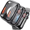 AOKUTDA 2 Pezzi Duro Cover per Apple Watch Serie 6/5/4/Series SE 40mm (L'aspetto Sembra Ultra e Ultra2) 2-in-1 Protezione Schermo per 9H Vetro Temperato Cover+Copertura Posteriore,Originale Nero