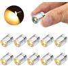 Mstnoixgc 10 pcs Mini Luce LED, Luce LED Piccola Con Batteria, Micro Luci LED, Piccola Lampada Giocattolo, Adatta per Decorare Le Case Delle Bambole, Modello Fai Da Te(Luce Bianca Calda)