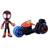 SPIDEY AND HIS AMAZING FRIENDS Hasbro Marvel, Spidey e i suoi fantastici amici, action figure di Miles Morales: Spider-Man, motocicletta giocattolo, giocattoli per bambini e bambine di 3 anni