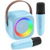Jeefu Karaoke per Bambini con 2 Microfono Wireless Karaoke, Regalo Bambina 3-12 Anni Microfono Bluetooth Bambini Giochi Bambina 3-12 Anni Canta tu Karaoke Bambini Cassa con Microfono