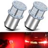 Defvnsy P21/5W LED 12V Lampadina 1157 BAY15D LED 6000K Rosso, 12V 24V Lampadine Auto 2016 54SMD Luce Freno Posteriore, 2057 2357 7528 Compatibile - Set di 2