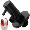 AERZETIX - Valvola d'Arresto ad Angolo in Ottone 1/2x3/8 con Rosetta e Guarnizione in PTFE - Finitura Annerita - Raccordo Rubinetto Acqua Potabile Sanitaria Lavello Bagno Cucina - C74966
