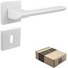 APECS Maniglia per porte interne, moderna, per porta di casa e porta interna, con rosette quadrate, colore bianco opaco, con materiale di fissaggio, per porta, modello ELECTRA BB - Barba colorata