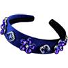 Brillabenny CERCHIETTO FERMA CAPELLI DONNA TURBANTE ELEGANTE CERIMONIA FESTA PARTY POIS Brillabenny (BLU NAVY)