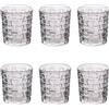 Villa d'Este Home Tivoli Set 6 bicchieri acqua in vetro 275 ml, decoro intreccio, Cottage
