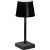 Cepewa Lampada da tavolo con funzione touch | lampada da comodino ricaricabile con cavo USB | luminosità regolabile | cambia colore | bianco caldo | cavo di ricarica incluso (1 paralume da tavolo