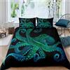 Homemissing Set di biancheria da letto con stampa Ocean Kraken per camera da letto soggiorno e polipo decorazione camera da letto a tema vita marina copripiumino subacquea modello animale copriletto matrimoniale
