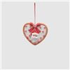 EDG Enzo De Gasperi Pendaglio per Albero di Natale Cuore di Marzapane con Babbo Natale 11x11cm