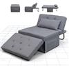 FLEXISPOT Divano Letto, Poltrona Relax, Poltrona per Soggiorno con Poggiapiedi, Poltrona Letto Pieghevole con Funzione Letto, Sedia Trasformabile in Letto, Supporta Fino a 300 kg, GRIGIO, 91*69*35 cm