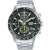 Lorus Orologio analogico al quarzo da uomo con bracciale in pelle e metallo, Argento - RM397HX9