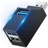 AXFEE 3-Porta USB 3.0 Hub, Splitter Hub(2 USB 2.0 + USB3.0), Sdoppiatore USB multipla, Adattatore Dati Ad Alta Velocità per PC e Laptop, MacBook, Chiavetta USB, Stampante, Tastiera, Mouse - Nero