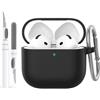 AhaStyle AirPods 4 Custodia Cover(2024) Custodia AirPods di quarta generazione in silicone morbido con kit pulizia Cover Skin per Apple AirPods 4 Supporto custodia di ricarica USB-C ricarica wireless
