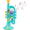 CestMall Tromba Giocattolo, Tromba Corno con Musica Tromba Giocattolo Portatile per Bambini Tromba in plastica Giocattolo con Strumento Musicale Illuminato, Tromba Giocattolo Regalo per Bambini (Blue)