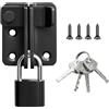 Sayayo Catenaccio Porta in Legno Serratura Porta Chiavistello Nero, Chiavistelli e Catenacci per Porte con Lucchetto, Solido Acciaio Inossidabile Nero Opaco, EMST3005-B
