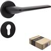 APECS Maniglie per porte interne, maniglia nera opaca moderna per porta interna con rosetta quadrata, guarnitura con materiale di fissaggio, modello CAPELLA PZ - Professiolinder