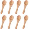 NQEUEPN 8 Cucchiaini di Legno Piccoli, 10 x 3 cm Colore Legno Mini Cucchiai di Legno Mini Cucchiaini per Condimenti Cucchiaini Minuscoli Utensili da Portata in Legno per Spezie Salse Zucchero Miele
