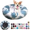 Ryanbem Cuccia per Cani Rotondo Pelosa Mantiene Caldo Lettino Lavabile Antiscivolo per Gatto Interno Grandi, Taglia Media, Piccoli Bianco Blu 40cm