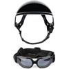 UOSIA 2 Pezzi Cane Casco E Occhiali Protezione Cane Occhiali Da Sole Pet Moto Casco Cappello Con Fori Per Le Orecchie Cintura Regolabile Cappello Di Sicurezza