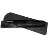 Swedish Crown Pettine tascabile segato 12,5 cm, fatto a mano, nero con due denti fini + normale con vera pelle, custodia in nero (501 CA ET)