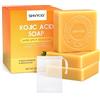 SHVYOG Sapone All'acido Cogico, Saponetta Alla Curcuma, Saponetta Alla Vitamina C, Rimuove i Punti Neri Dell'acne e Le Macchie Scure, Sapone Delicato per Viso e Corpo Idratante, Con Rete Schiumogena (Conf 3)