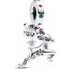 Amuefer Alce & Fiocco di Neve Charm Compatibili Bracciale Collana, Argento Sterling Ciondolo Halloween Compleanno Natale Gioielli Regali per le Donne Moglie Amici