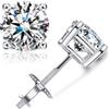 KRFY Orecchini Lobo Moissanite 1/1.6/2 carati 6mm Taglio Rotondo Brillante D Colore VVS1 Orecchini Diamanti Creati Purezza Orecchini Argento Sterling Placcato Oro Bianco 18K Donna