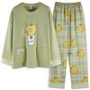 GOSO Pigiama per ragazze 8-9 9-10 11-12 12-13 14 anni stampa manica lunga casual indumenti da notte Top e pantaloni regalo per bambini, Nero #1., 12 anni