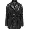 ONLY Onlsofia Faux Leath-Pantaloncini Trench CC Otw Cappotto Corto, Nero, L Donna