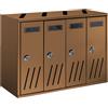 TECHNOMAX CASELLARIO BRONZO 30X42X17,5 HxLxP CASSETTA POSTALE CONDOMINIALE 4 POSTI ALLORO TECHNOMAX AL4 - AL4/BR BRONZO