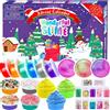 PANSHAN Calendario dell'Avvento 2024 Fidget - 24 giorni di slime di cristallo per conto alla rovescia di Natale, divertente set regalo per feste per bambini dai 3 anni in su, perfetta sorpresa di